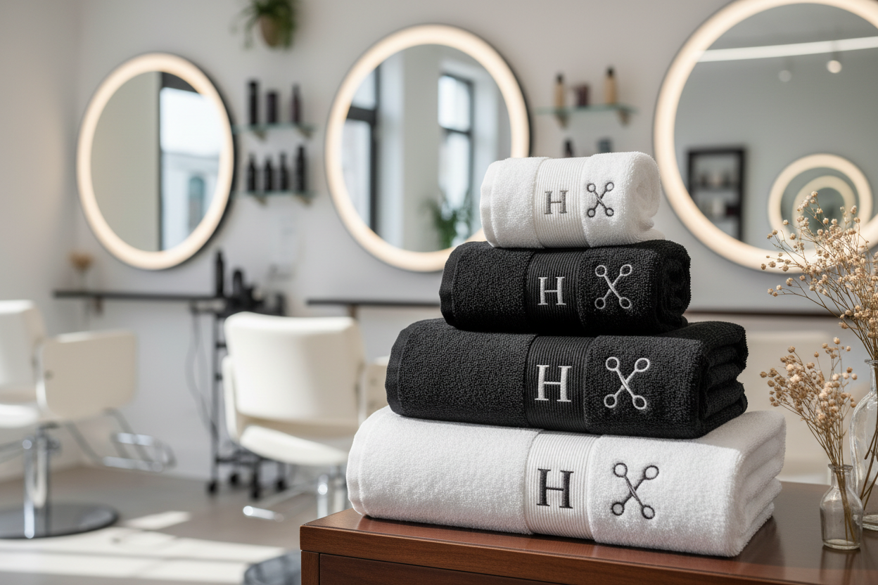 Baskılı Kuaför Havlusu Salon Görünümü
