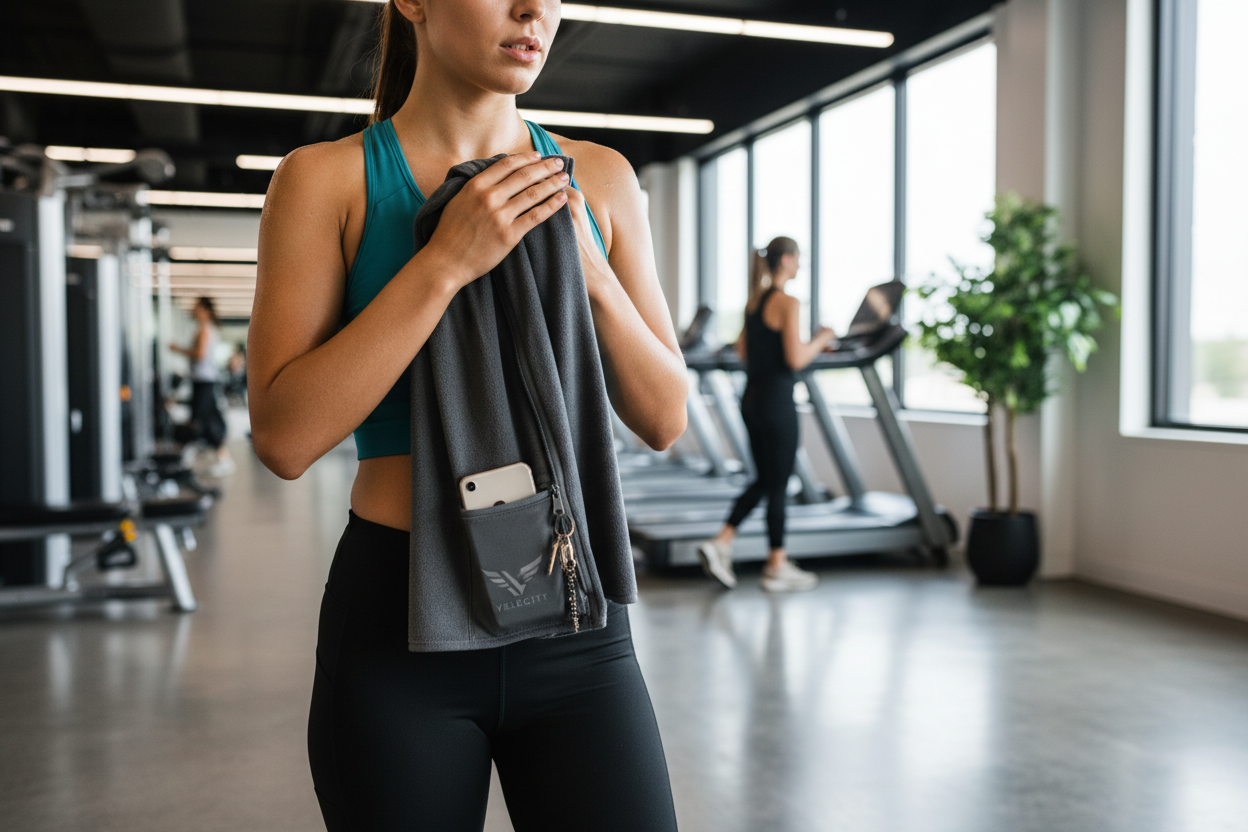 Cepli Fermuarlı Spor Havlusu - Lifestyle