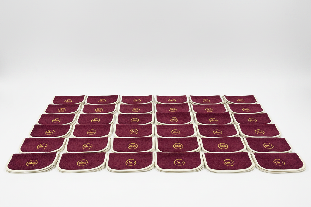 Premium bordo logolu özel havlu toptan üretim