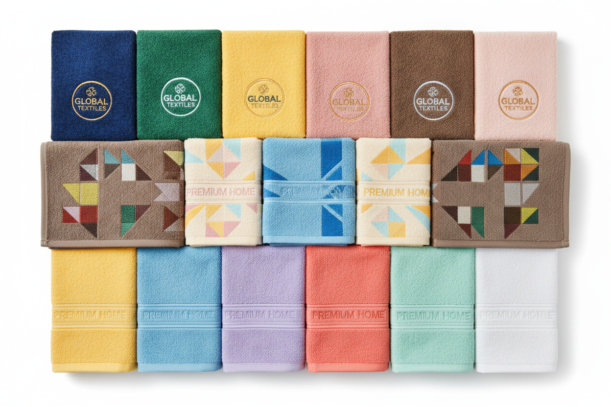 Baskılı Yüz Havlusu - Flat Lay Renk Seçenekleri