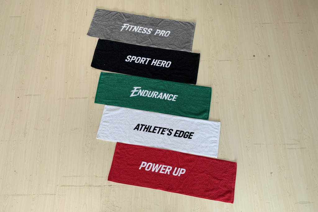 Renkli logolu spor havlusu seti 30x100cm