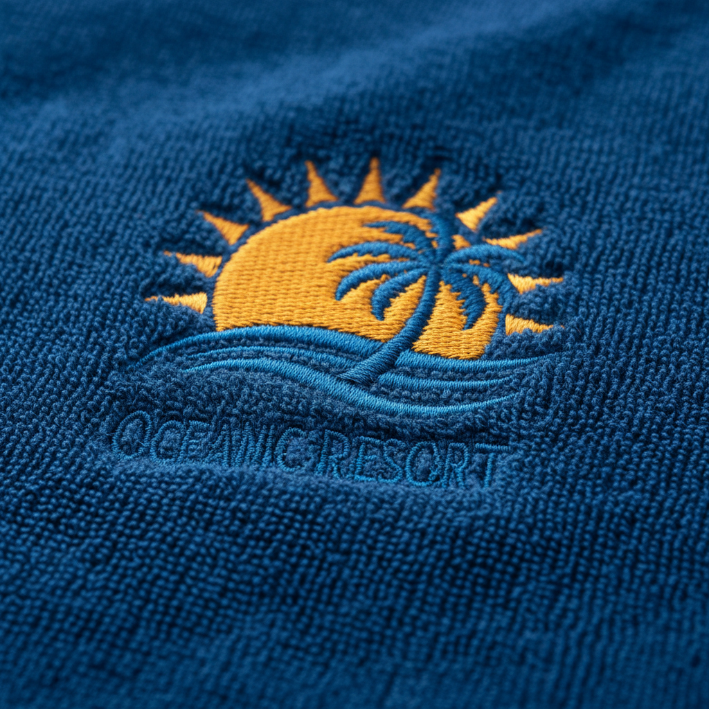 Şezlong Havlusu - Nakış Logo Detayı